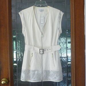 NWT BEBE Lace Inset Trench Vest MEDIUM